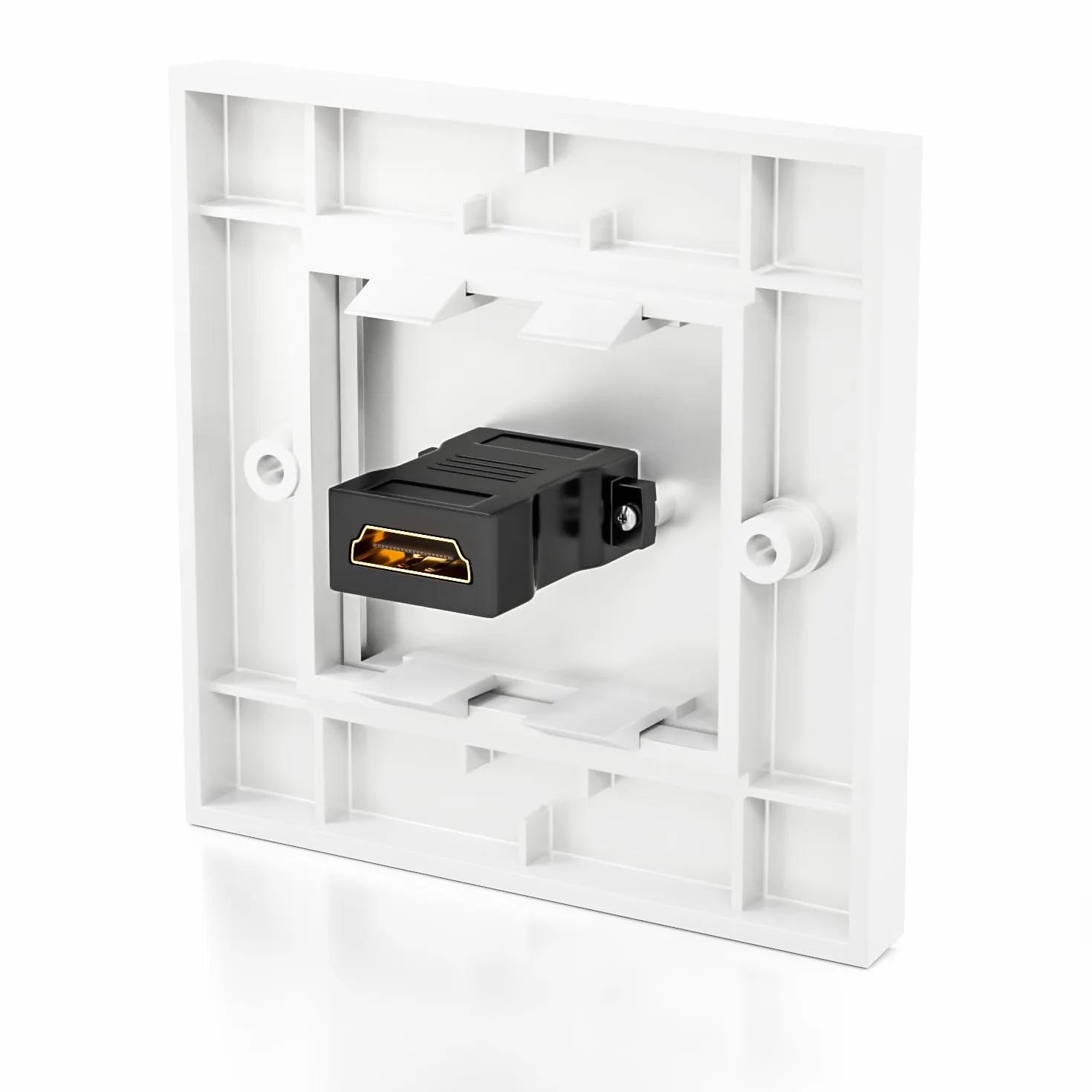 deleyCON HDMI Gniazdo Ścienne 2x Port Podtynkowy 4K 8K EARC Biały 80x80mm