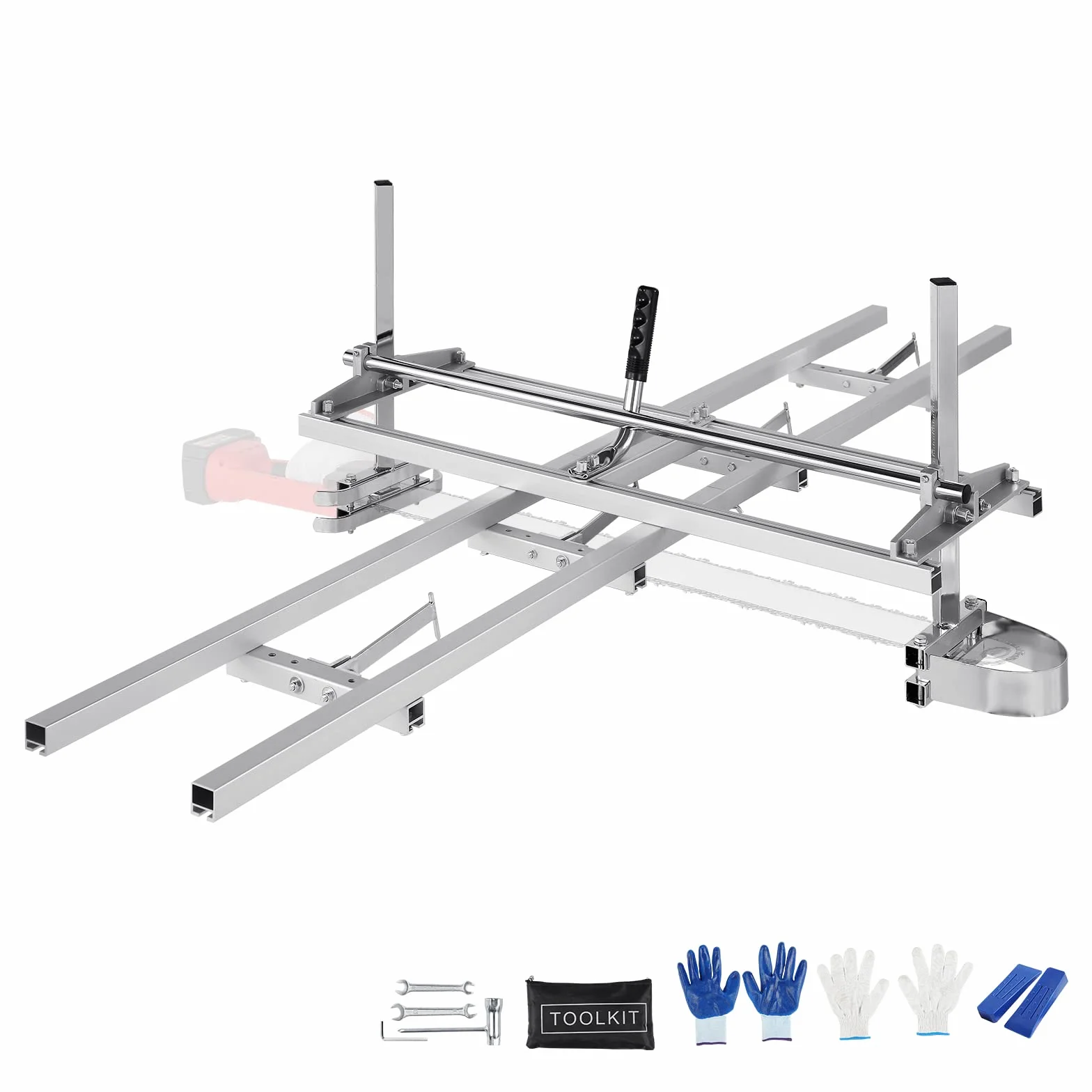 VEVOR System prowadnicy młyna łańcuchowego i młyna szynowego przenośnego pręta prowadnicy 14 "-36" Prowadnica szyny frezowania piły 274 cm z piłą łańcuchową dla stolarzy