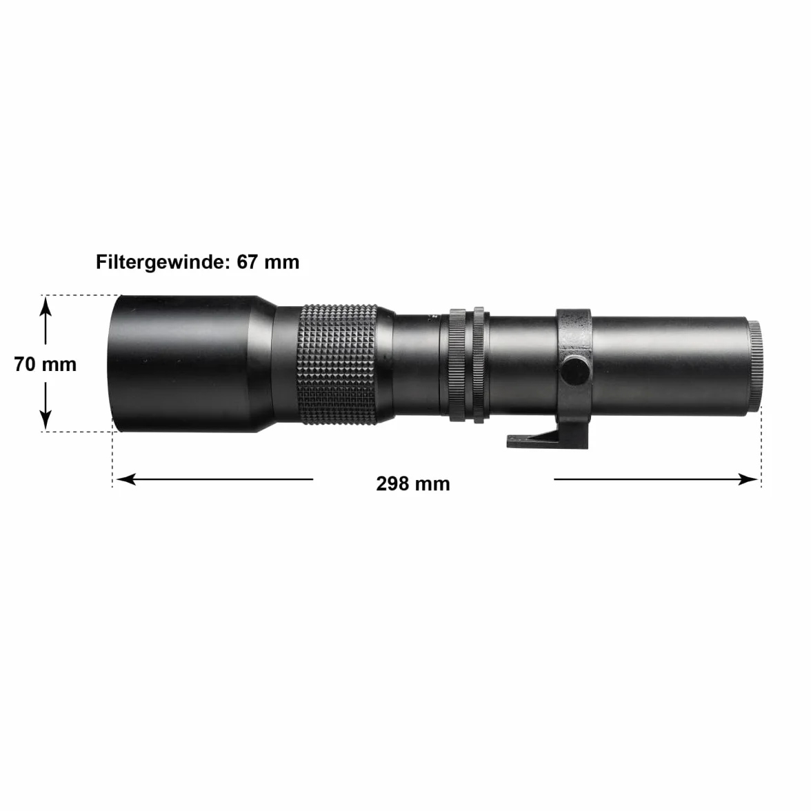 Walimex pro 500mm f/8 Teleobiektyw stałoogniskowy do Sony E, kompatybilny z DSLR APS-C i pełną klatką, obiektyw manualny z mocowaniem statywowym i wbudowaną przysłoną