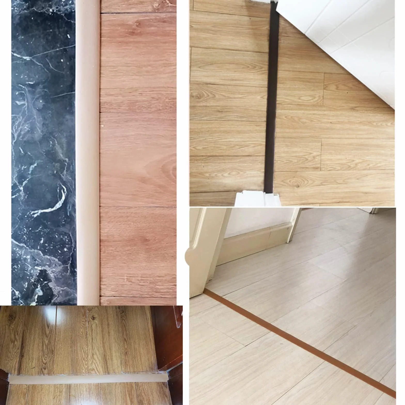 Taśma progowa z PVC 4 m, paski przejściowe podłogi, paski do podłóg laminowanych (4 cm, 4m-Grain de bois de frêne)