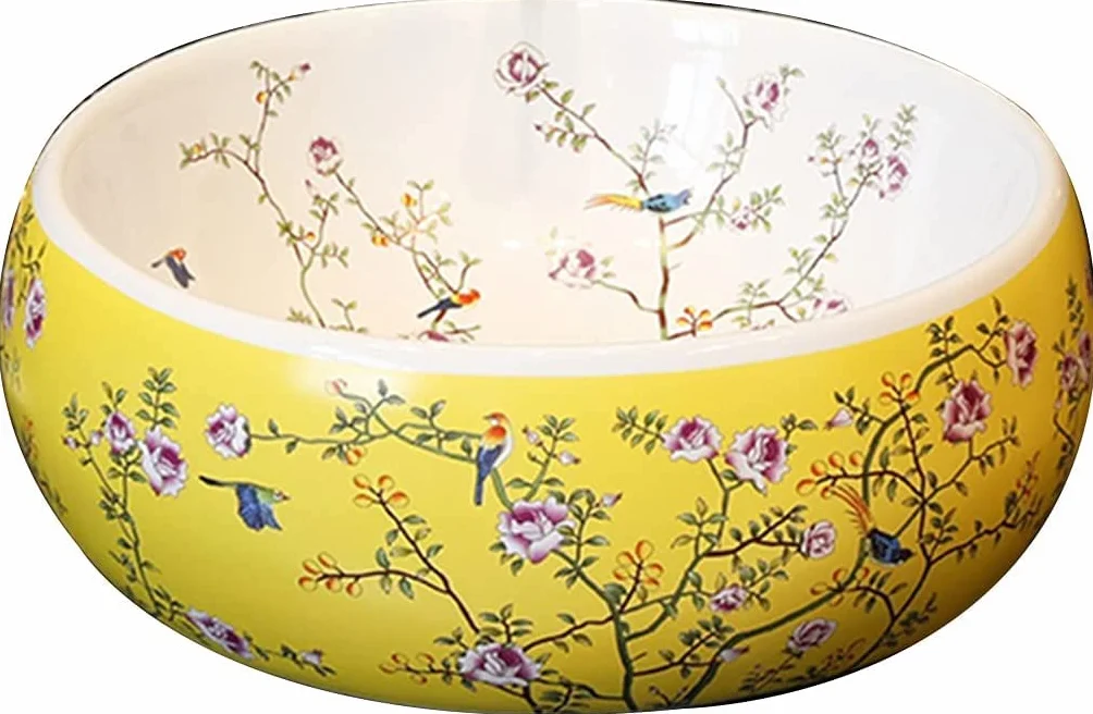 Umywalka łazienkowa nablatowa, ceramiczna umywalka łazienkowa, prosta, stylowa, porcelanowa, blat 41,5 x 13 cm, umywalki nablatowe V,