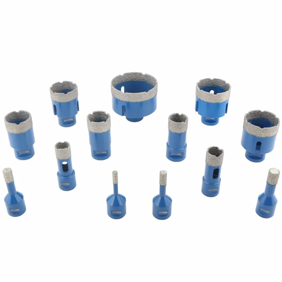Wiertła lutowane na sucho 6mm-68mm Gwint M14 Lutowane wiertło diamentowe na sucho Otwornica Płytka ceramiczna Granit Marmur Narzędzia do otwierania otworów, 45MM
