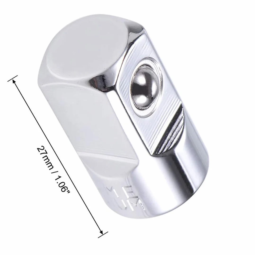 TOP-Vigor Napęd 1/4 cala (F) x adapter gniazda 1/2 cala (M), reduktor ze stali chromowo-wanadowej z zaczepem kulkowym, adapter 1/4 do 1/2 do grzechotki i narzędzi ręcznych