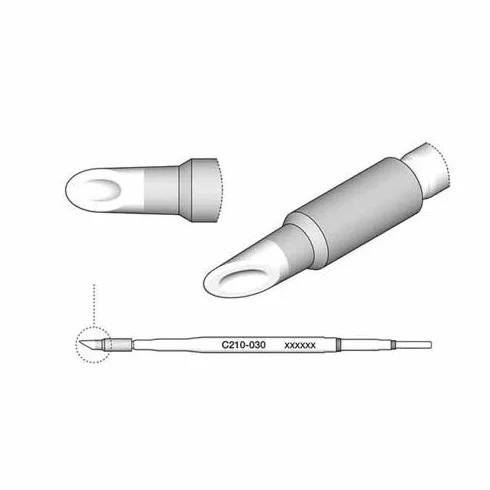 JBC Grot lutowniczy seria C210, specjalny kształt, C210030/Ø 2,0 mm, żłobienie C210030 (2210 AD2210 C210 C210 wkład lutowniczy wkład lutowniczy T210-A)