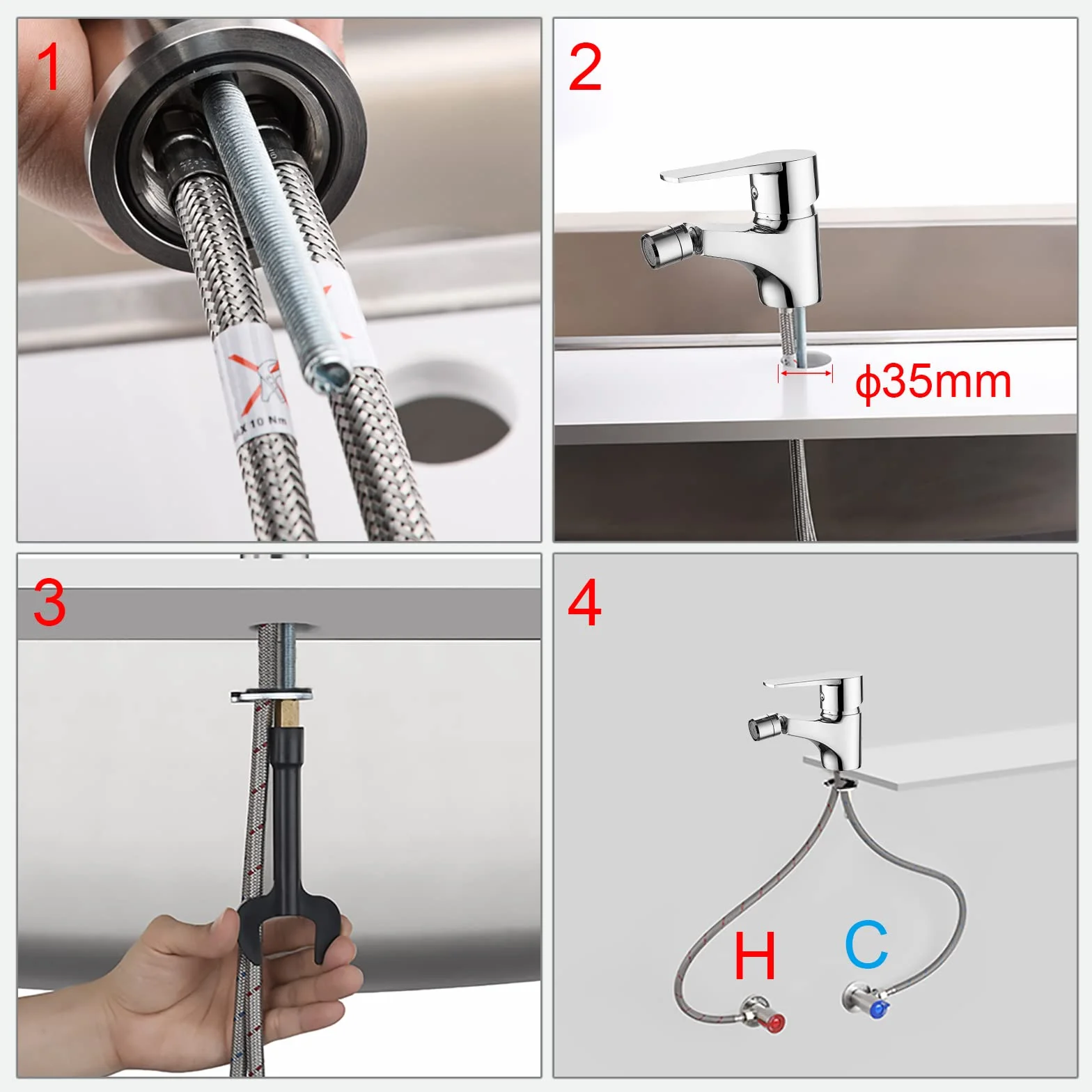 Ibergrif Klasyczny Bidet Łazienkowy, Bateria Jednouchwytowa do Umywalki, Chrom