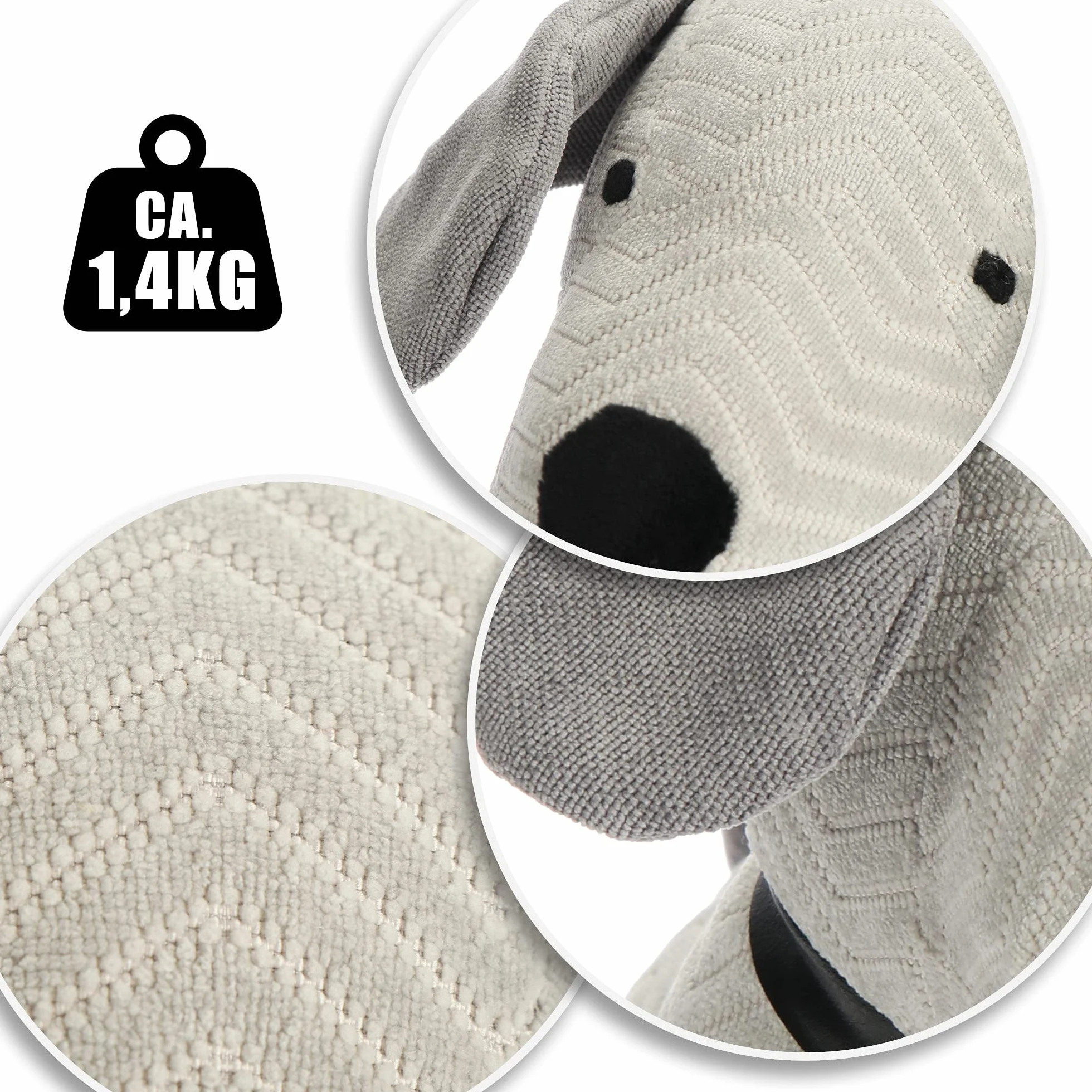 COM-FOUR® Stoper do drzwi, ciezki uchwyt do drzwi, ladny wzór psa, funkcjonalny dodatek do mieszkania, stoper do okien i drzwi, idealny na przeciag (Pies Emmy)