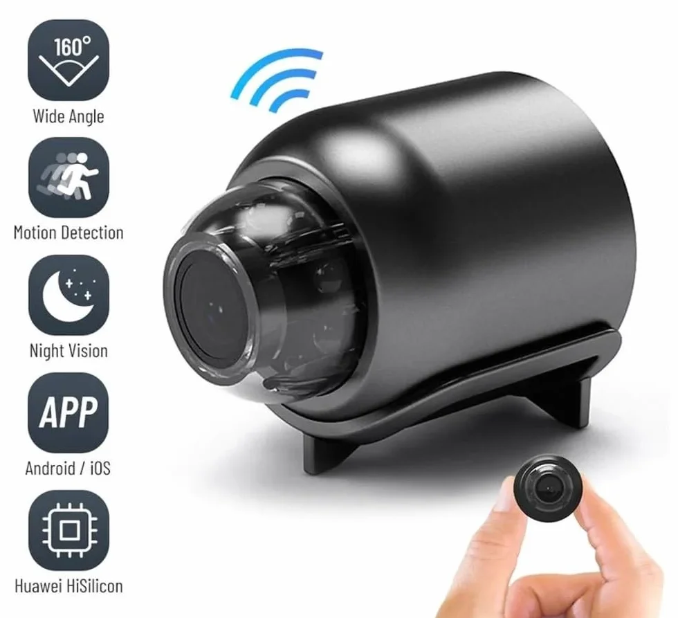 Mini ukryta kamera szpiegowska IP WiFi HD 1080p z aplikacją do oglądania filmów w czasie rzeczywistym z telefonu komórkowego Mikrokamera bezpieczeństwa do monitoringu z noktowizorem i wykrywaniem