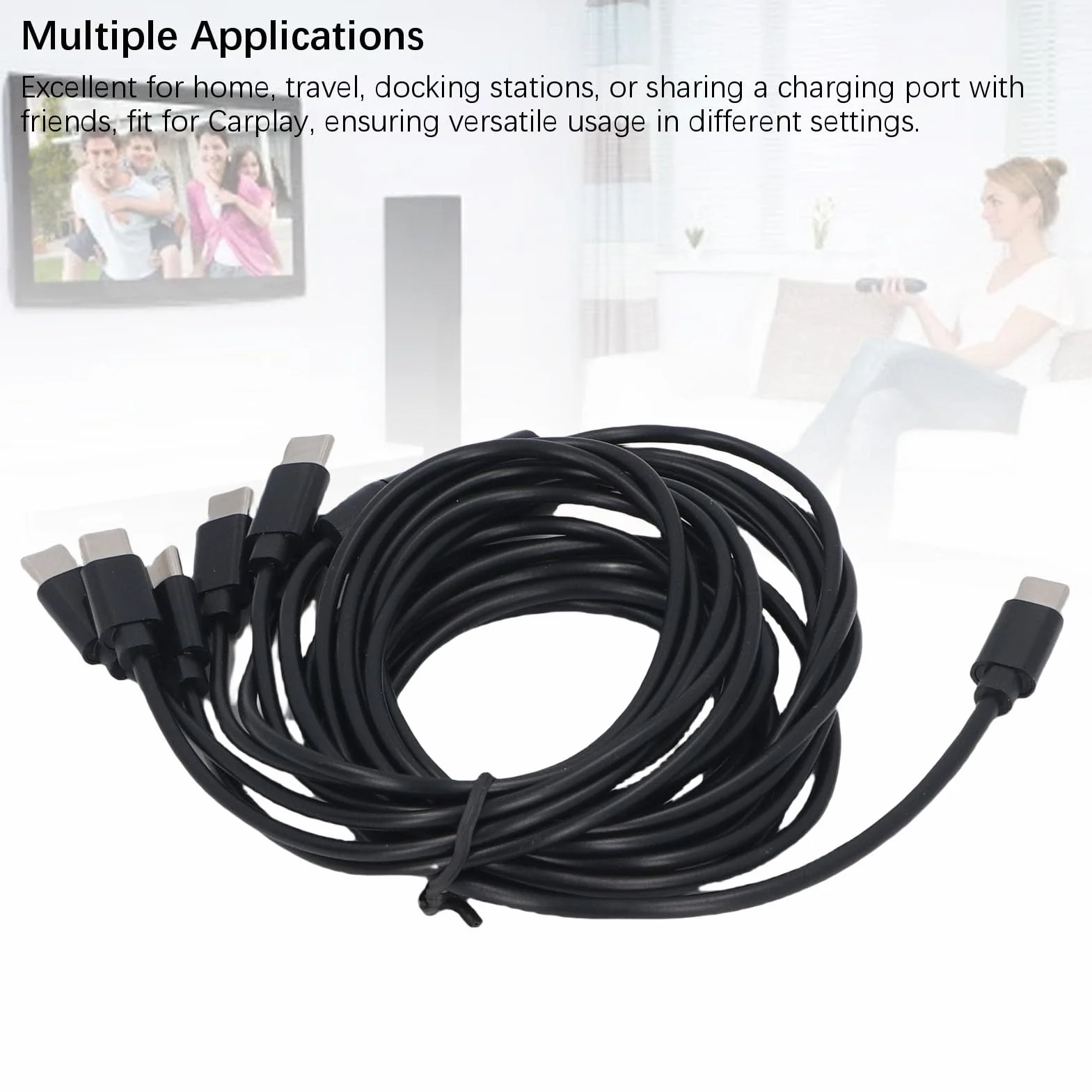 Topiky Kabel USB C Splitter 6 w 1 do USB C, Szybki Rozdzielacz z Miedzianym Rdzeniem 6.6FT