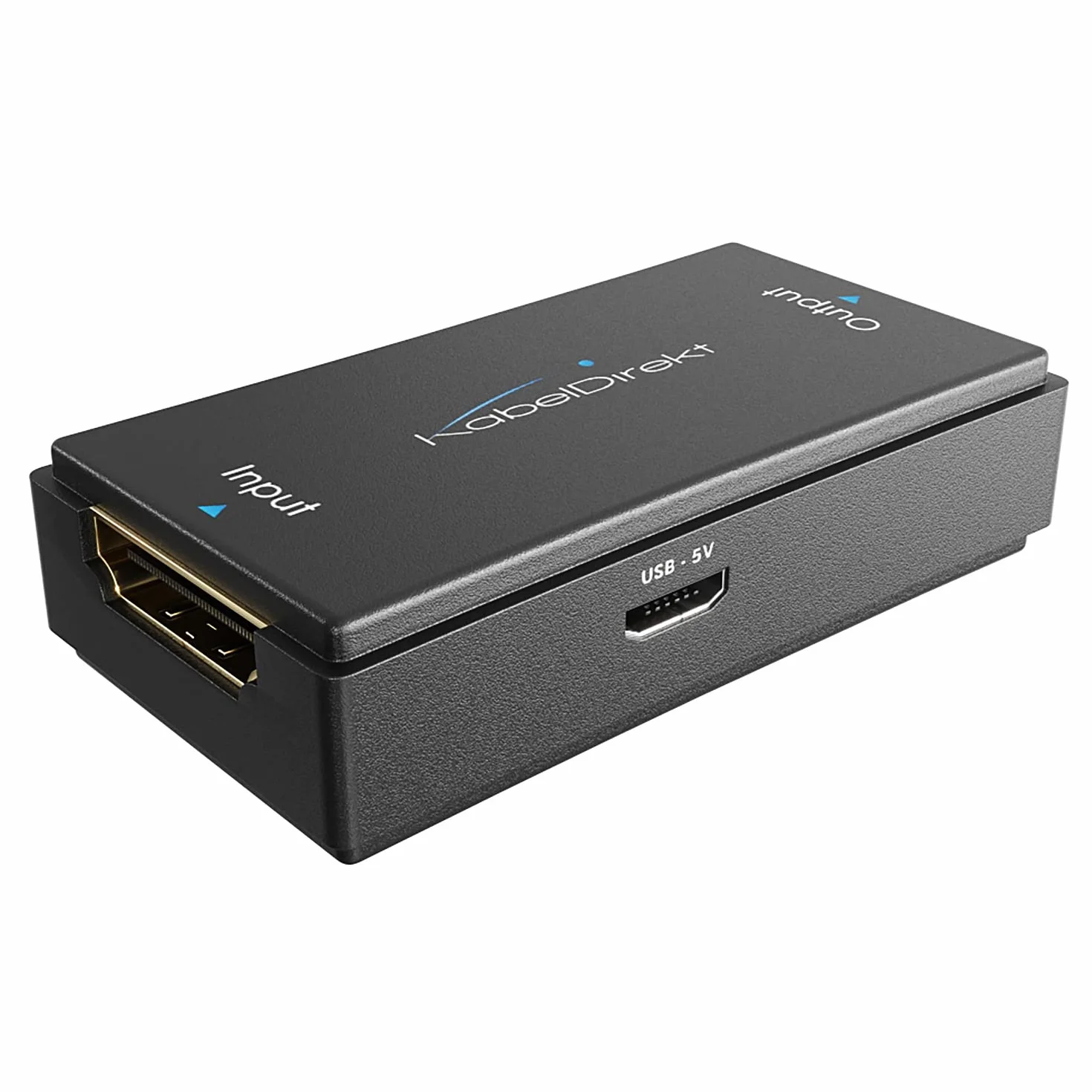 KabelDirekt – aktywny repeater/wzmacniacz sygnału HDMI 2.0 (UHD 4K/60Hz, HDR, YUV 4:4:4, maks. zasięg 50 m, HDCP 2.2., żeńsko-żeński, czarny)