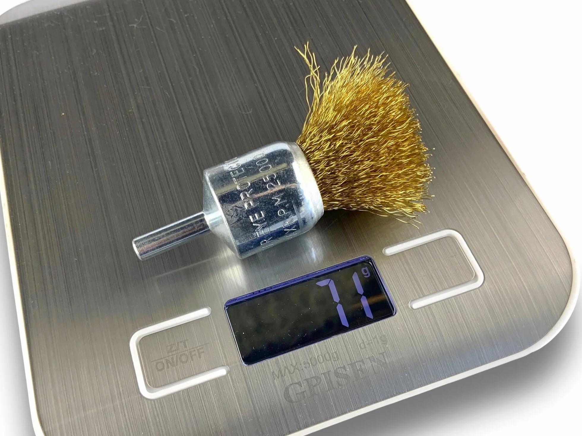 Metalowa szczotka obrotowa z końcówką Ø 22 mm | Zestaw 6 sztuk | Kształt pędzla na trzonku Ø 6 mm | Nici mosiężne Ø 0,20 mm miękkie | Do wiertarki lub wkrętarki z uchwytem | Kibros 20LV22x6