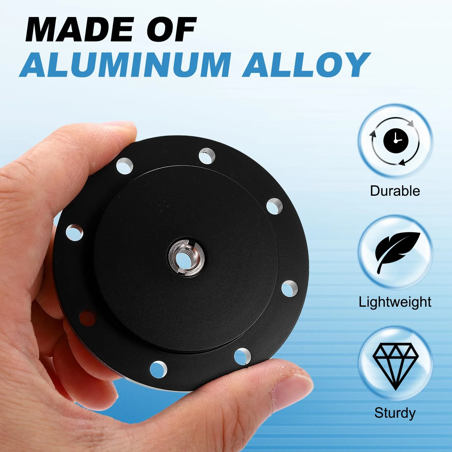 PATIKIL Uchwyt adaptera statywu 3/20.3 cm, kołnierz ze stopu aluminium, płyta montażowa na ścianę, czarny