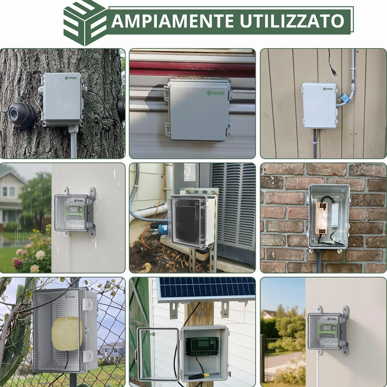EYPINS Zewnętrzna wodoodporna skrzynka elektryczna ze wzmocnionego ABS 3 mm, wodoodporna skrzynka przyłączeniowa IP67 z wbudowaną uszczelką odporną na 60 kg, idealna do nawadniania, basenu i projektów
