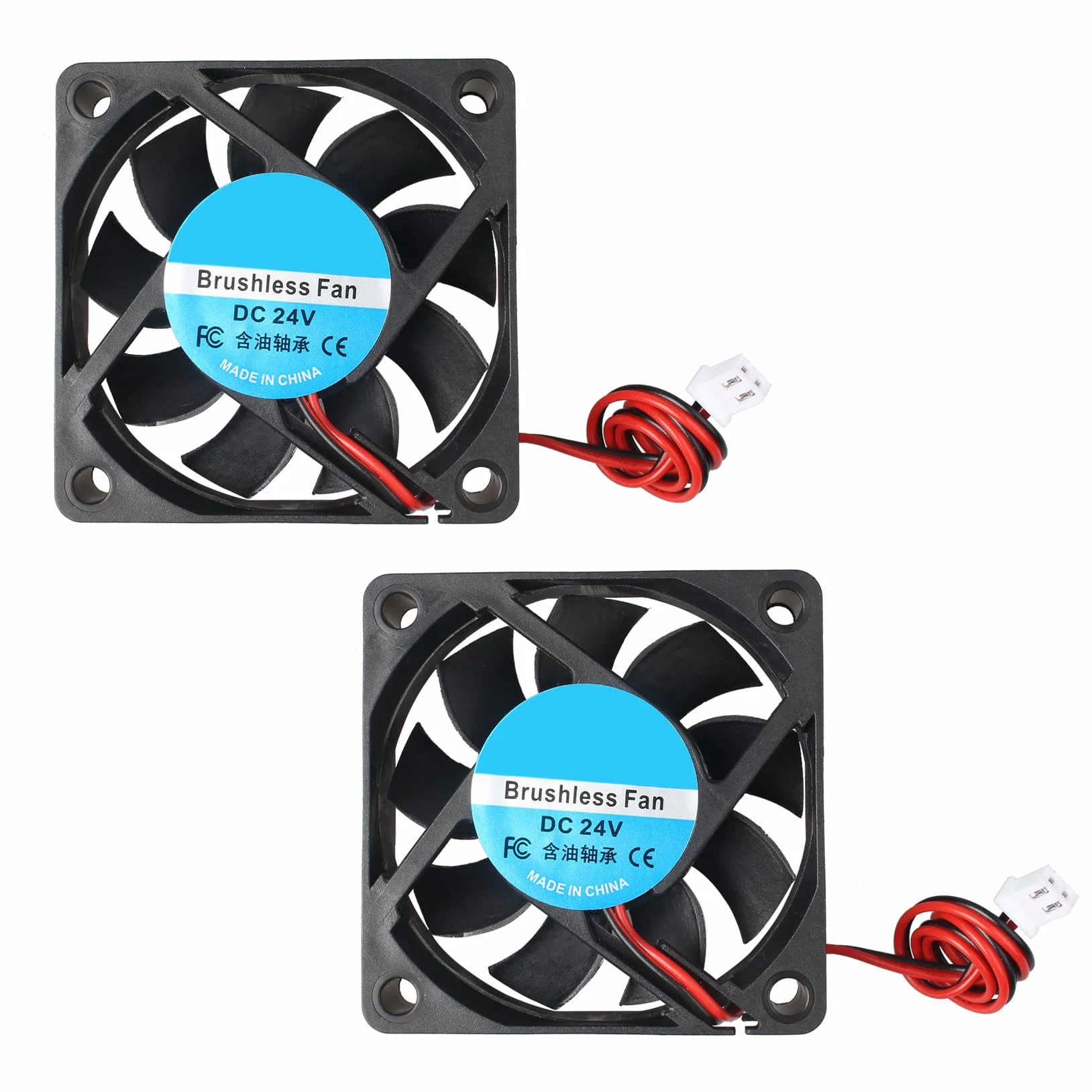 Jopto 6015 DC 24 V cichy wentylator chłodzący 60 x 60 x 15 mm system procesora komputerowego radiator bezszczotkowy wentylator z 2-pinowym złączem do drukarki 3D, obudów komputerowych, procesorów