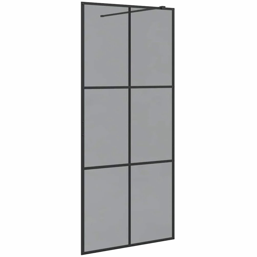 Regulowana ścianka prysznicowa z aluminiową ramą do kabiny prysznicowej z możliwością wchodzenia w zakres dostawy, kolor czarny, 90 x 195 cm, z bezpiecznego szkła ESG, przegroda prysznicowa z