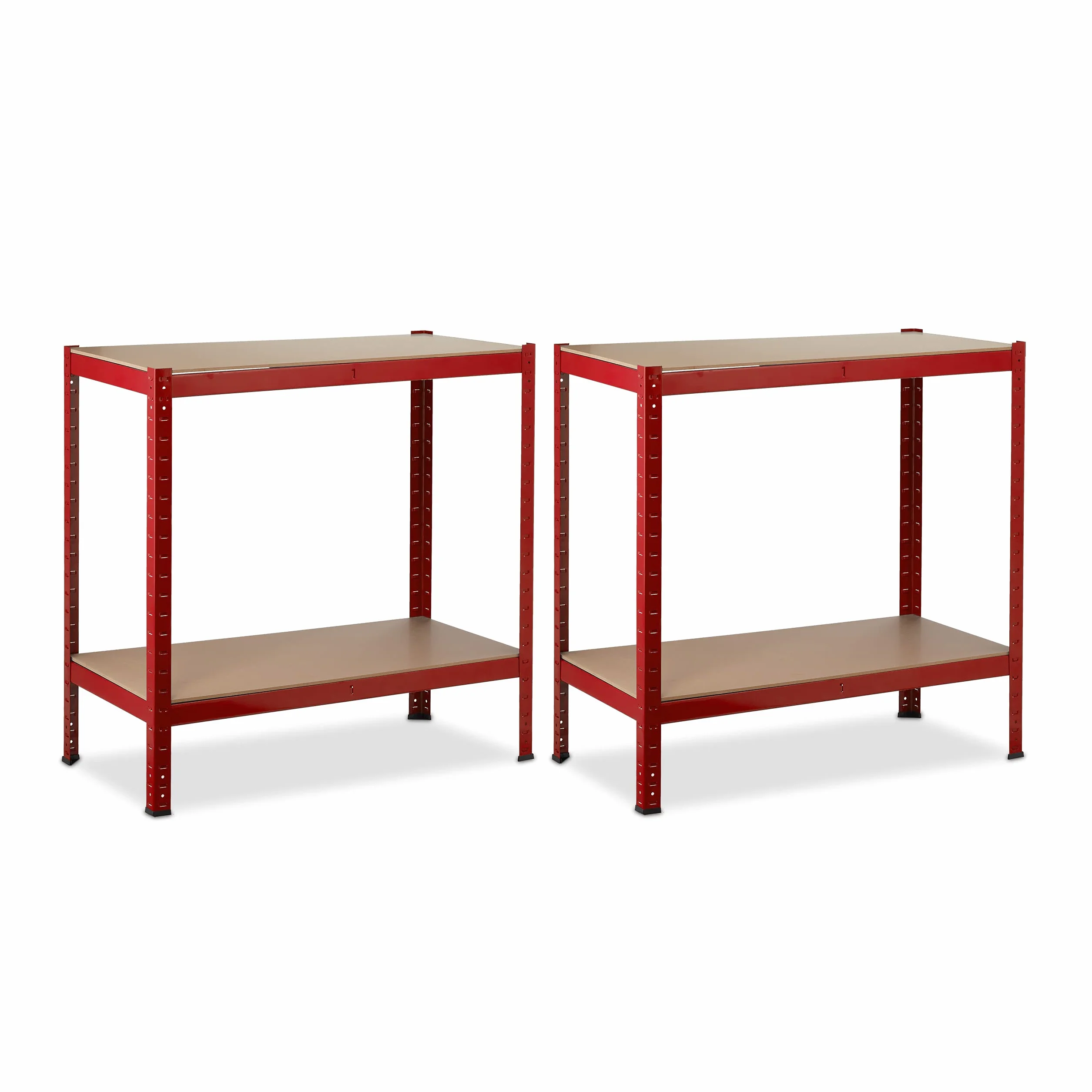 Relaxdays Regał Do Dużych Obciążeń, Nośność 700 kg, 150 x 70 x 30 cm, 4 Półki, Wtykany, Stal, Magazynowy Do Piwnicy, Garażu, Czerwony