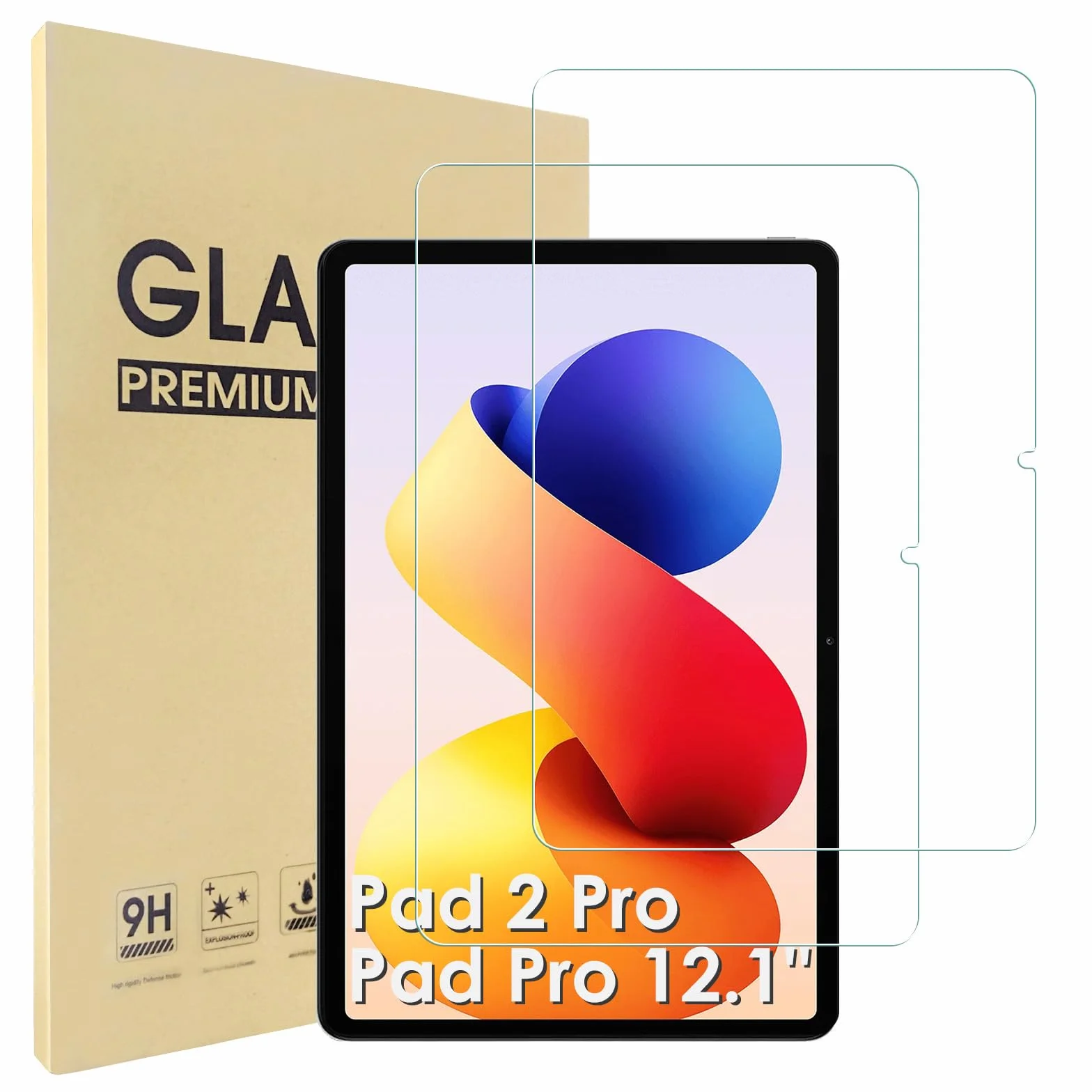 Folie ochronne Xiaomi Redmi Pad 2 Pro / Redmi Pad Pro / POCO Pad 12,1 cala, twardość 9H, 2 sztuki