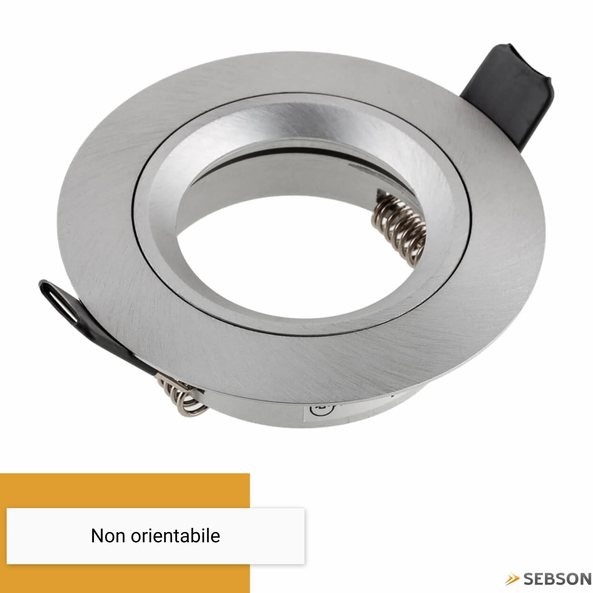 SEBSON Reflektor do zabudowy okrągły szczotkowane aluminium, rama montażowa średnica otworu 65 mm, sufit spot z oprawą GU10 do LED/halogenów