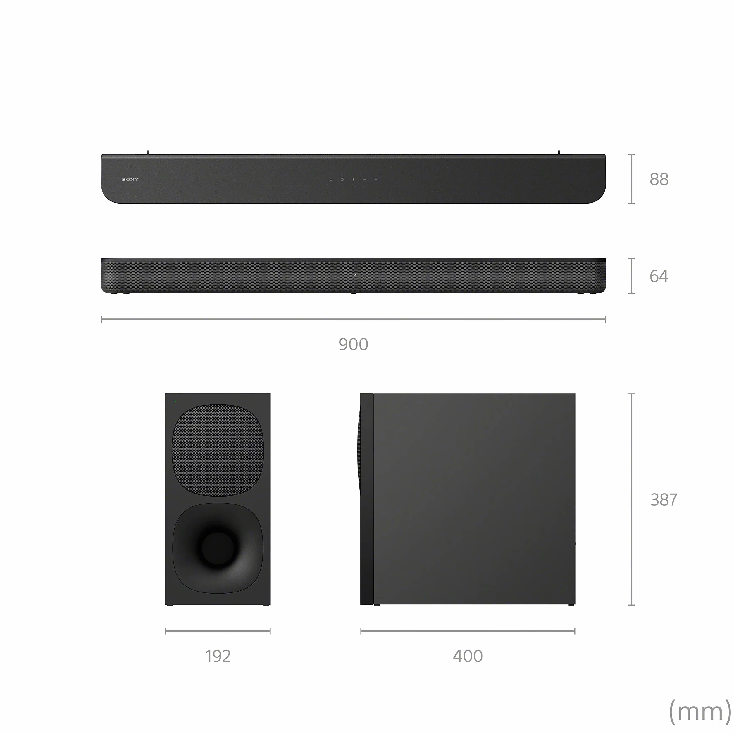 Sony HTS400.CEL Soundbar, Czarny, 53 x 96.8 x 24.8 cm