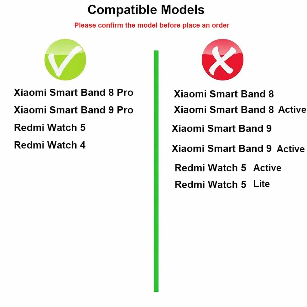 Bransoletka Silikonowa Pasek do Redmi Watch 5/4, Xiaomi Smart Band 9 Pro/8 Pro Sport