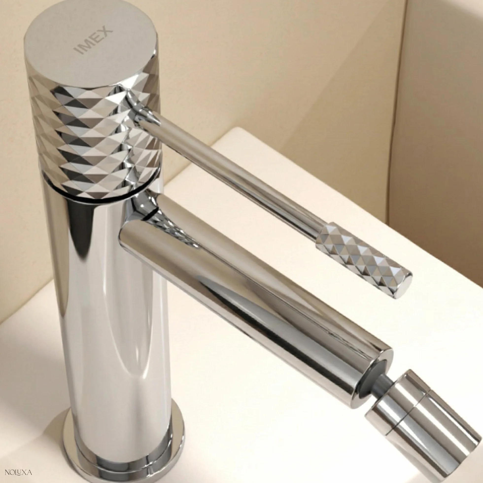 IMEX kran bidetowy, bateria bidetowa, bateria bidetowa, bateria bidetowa z mieszaczem ciepłej i zimnej wody, bateria Bidet, łatwa instalacja, seria Genua, kolor chrom