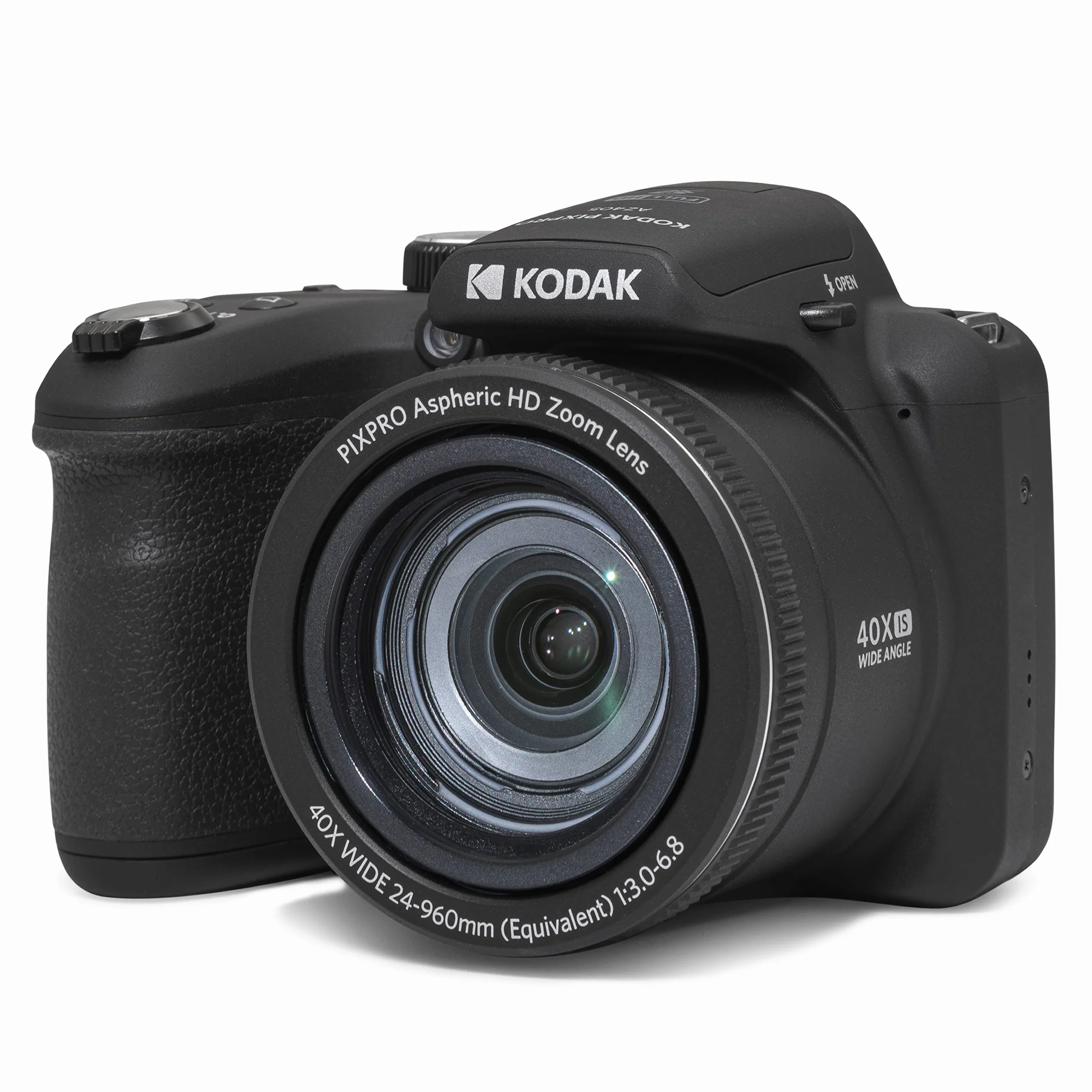 KODAK PIXPRO Astro Zoom AZ405-BK aparat cyfrowy 20 MP z 40-krotnym zoomem optycznym, szeroki kąt 24 mm, wideo 1080p Full HD i 3-calowym LCD (czarny)