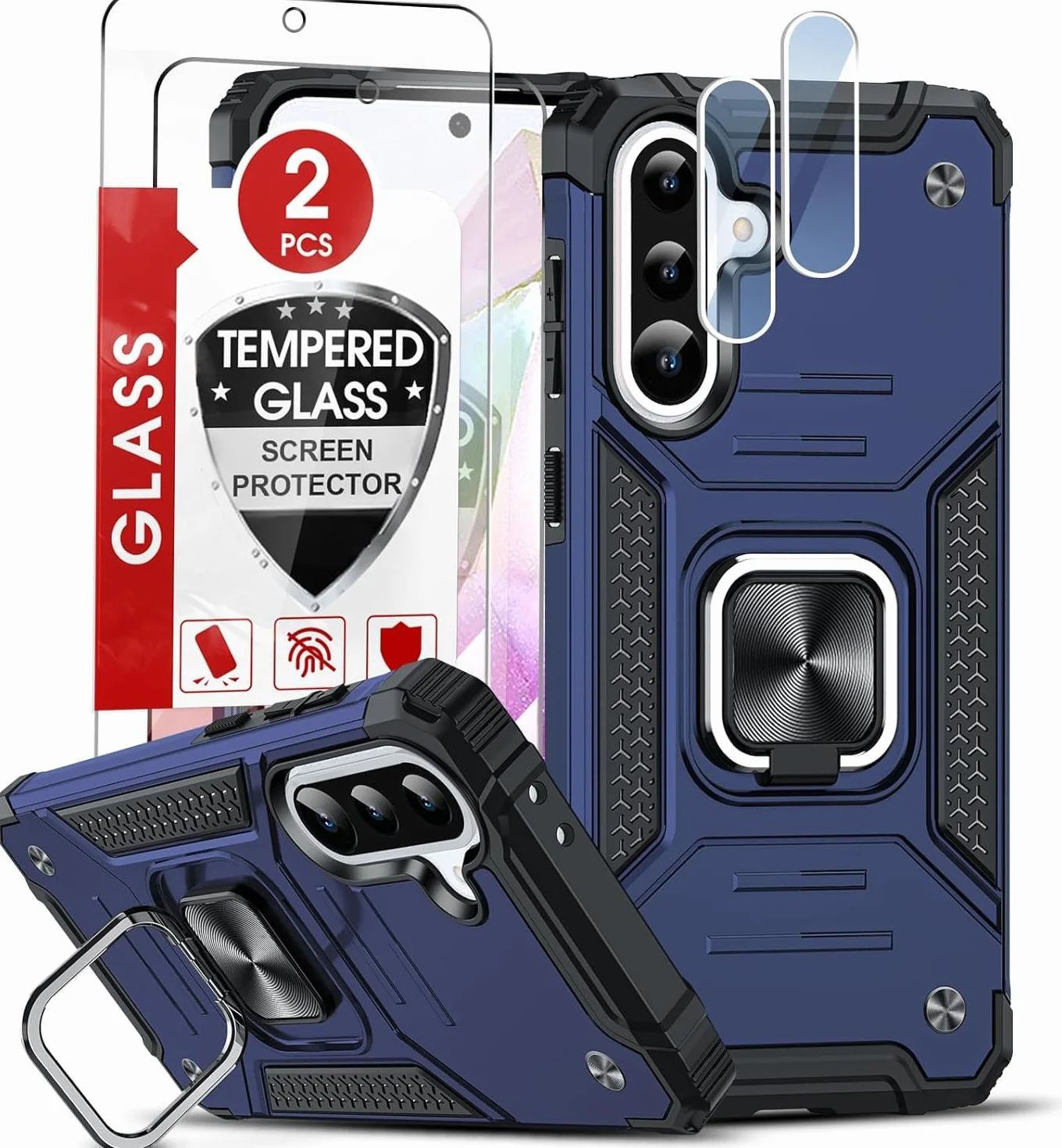 LeYi Etui Samsung Galaxy A36 5G szkło hartowane folia na aparat metalowy pokrowiec ochronny silikonowy TPU odporny na wstrząsy