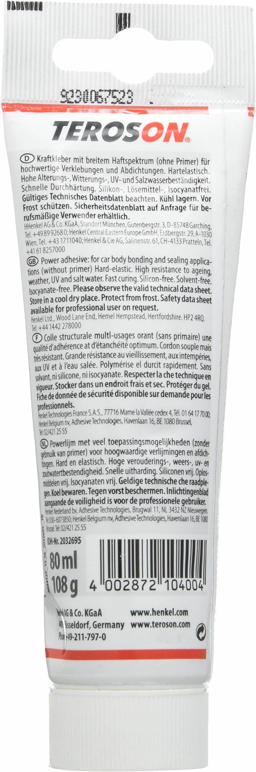 Klej mocny 80 ml Teroson Ms 9220 Bk