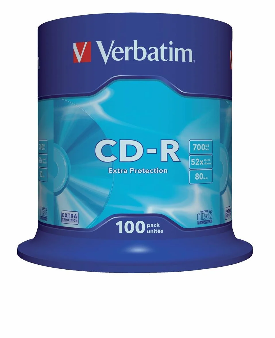 Verbatim CD-R 700 MB 52x 100 Sztuk Wrzeciono Dodatkowa Ochrona