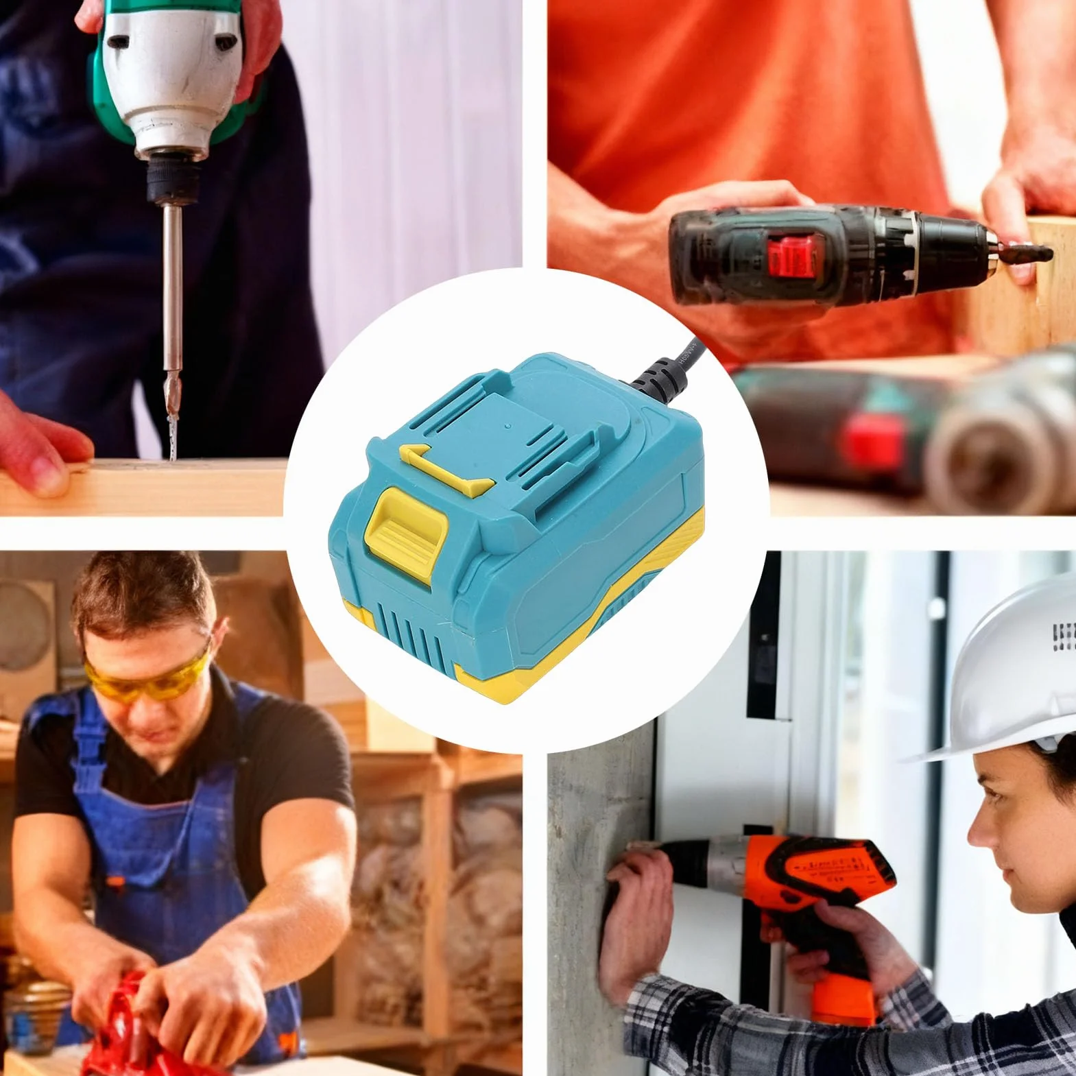 Eujgoov Adapter Konwertera Zasilania 220 V AC na DC 20 V do Akumulatora Litowo-jonowego Elektronarzędzie Bezprzewodowe Przetwornica AC DC do Bezprzewodowych Elektronarzędzi