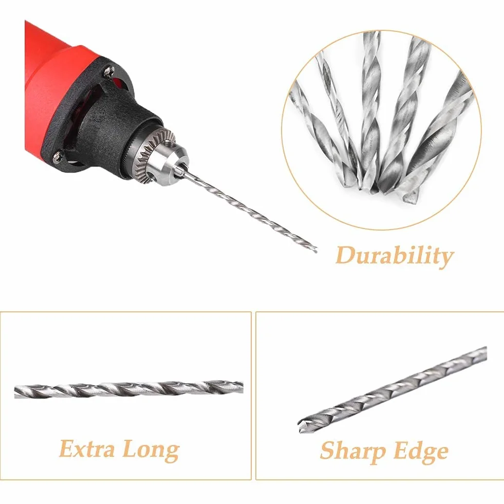Anggrek 5 sztuk wiertarka łączone 2-5 mm długości wiertła HSS drewno drewno wiertło kręte 160mm długo Wiertła extra długa prosta cholewka wiertło kręte do metalu Elektronarzędzia