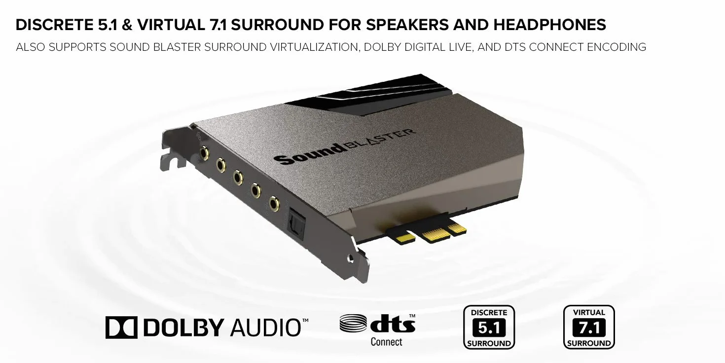 Creative Sound Blaster AE-7 70SB180000000 Karta Dźwiękowa z Modułem Sterującym, Szary
