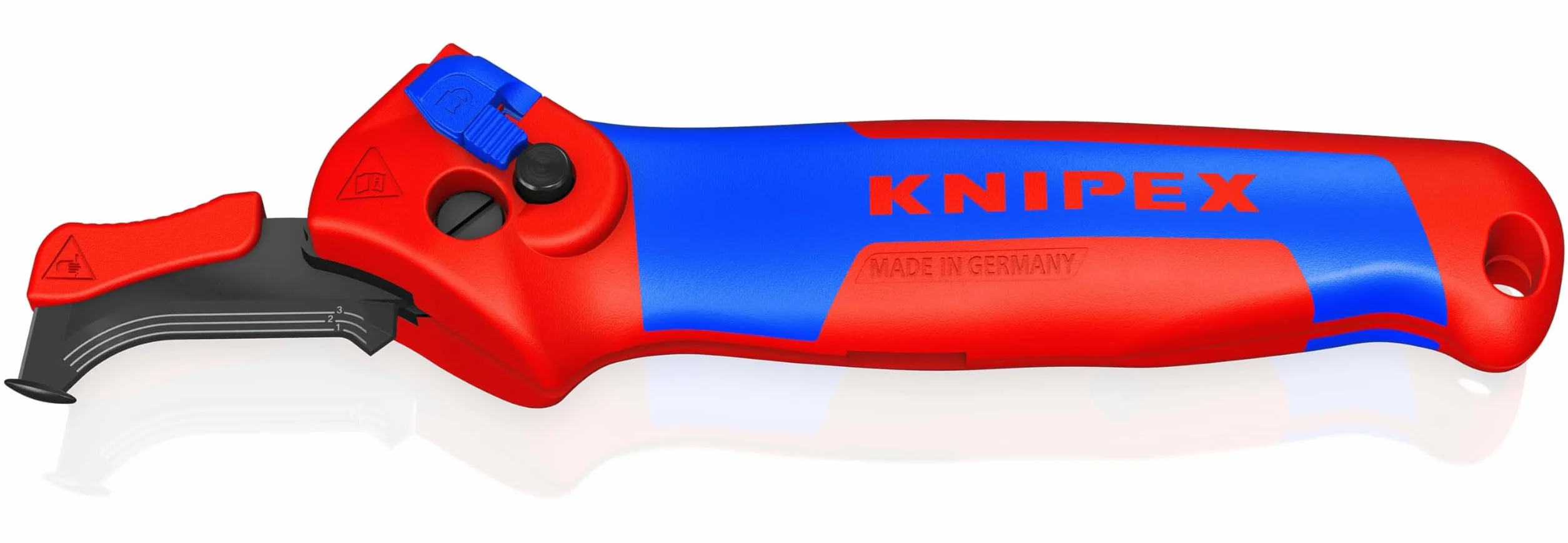 KNIPEX Nóż do ściągania izolacji ze stopką prowadzącą z osłonkami wielokomponentowymi 146 mm, 16 50 145 SB