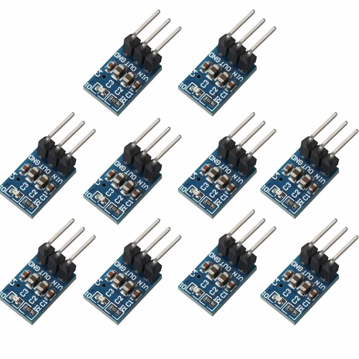 RUNCCI-YUN 10 sztuk 4,75 V-12 V do 3,3 V 800 mA DC Step Down Converter Regulator napięcia, przetwornik mocy do Raspberry Pi moduł zasilania