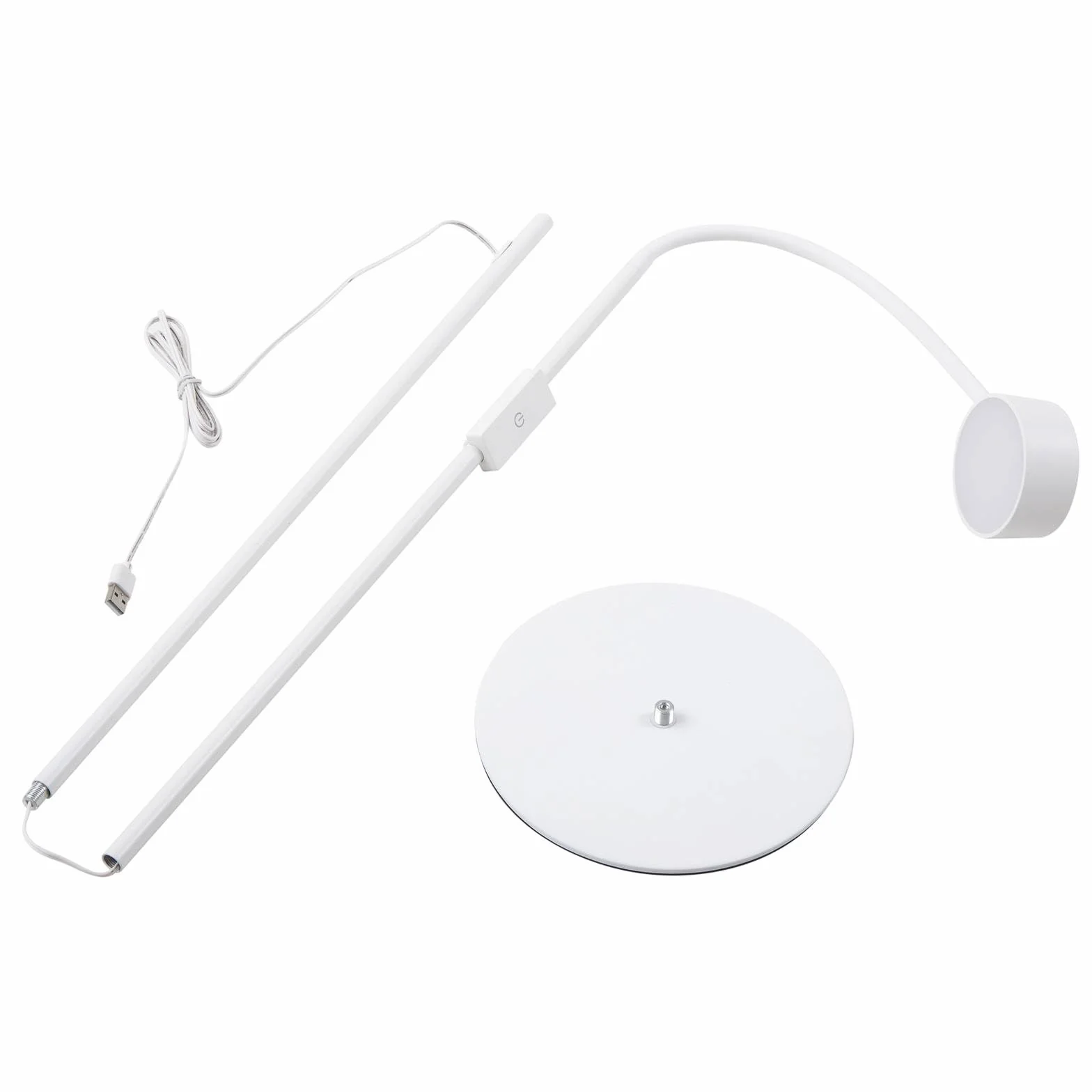 Lindby lampa podłogowa LED 'Maori' z możliwością ściemniania, styl nowoczesny, m. in. do biura, kolor biały, opal, metal