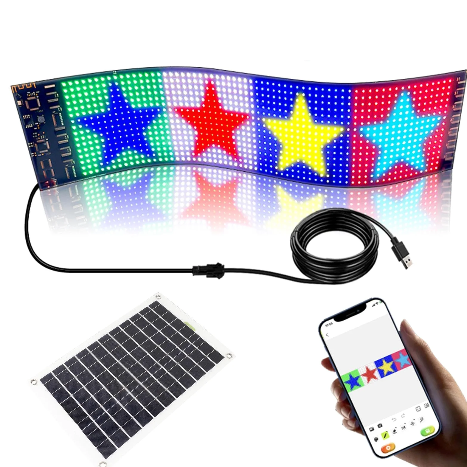PROGRAMOWANY ZNAK SAMOCHODU LED, LED REKLAMY Jasne elektroniczne znaki | Kontrola aplikacji, regulowany wzór tekstu, tablica komunikatów, ekran wyświetlacza dla h