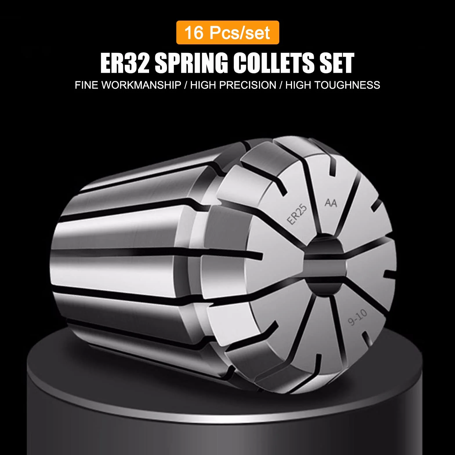 Collet Molla Clips Pinza, 2-20mm 19szt ER32 Precyzyjny zestaw tulei sprężynowych na CNC Grawerowanie uchwytu roboczego Frezowanie