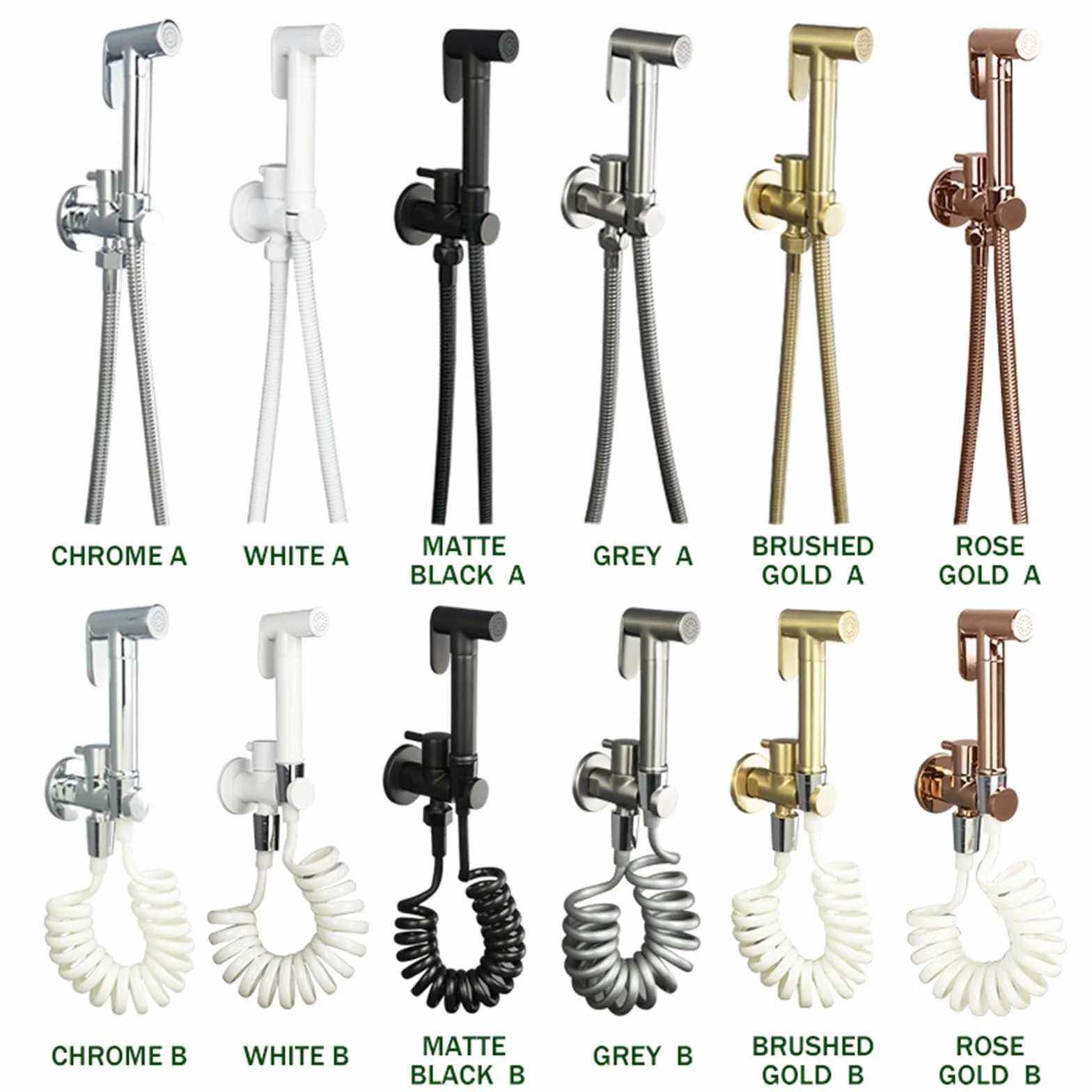 Mosiężny ręczny spryskiwacz bidetowy zestaw bateria toaletowa łazienka balkon dysza prysznicowa samooczyszczająca (rozpylacz w kolorze różowego złota)