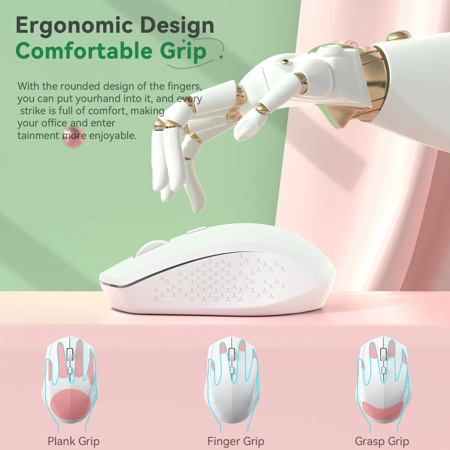 Mysz bezprzewodowa Dual Mode 2,4G USB Bluetooth Ergonomiczna Regulowane DPI 800/1200/1600