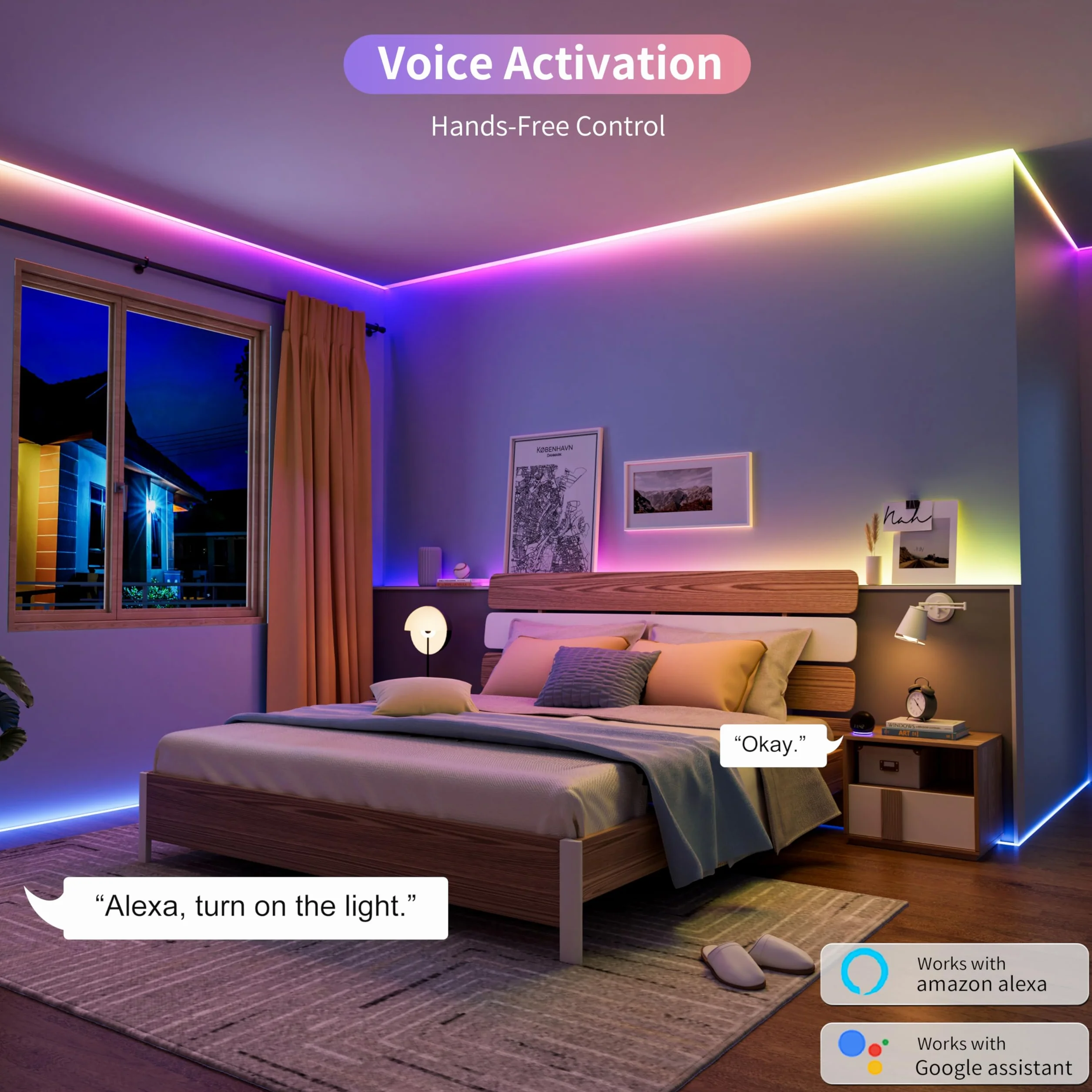 PAUTIX RGB Inteligentny zestaw taśm LED IC COB 5M, 24V Adresowy z zmieniającym kolor taśmą LED, elastyczny wielokolorowy z zasilaniem i kontrolerem WIFI z funkcją Alexa do oświetlenia DIY