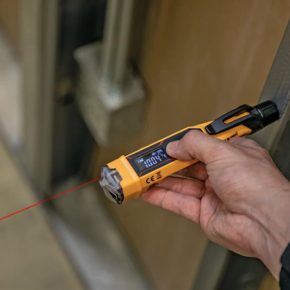 KLEIN TOOLS Bezdotykowy miernik napięcia, 12 do 1000 V AC, z dalmierzem laserowym, żółty, czarny