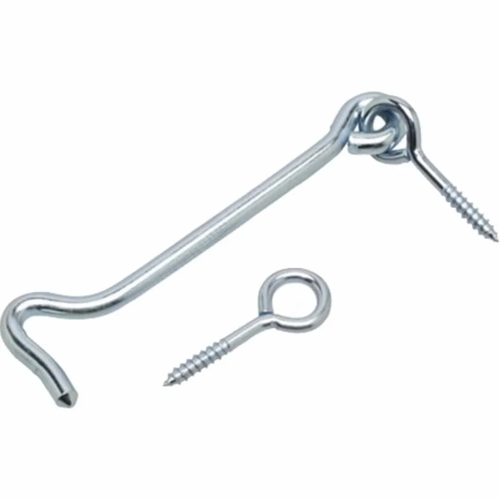 Merriway® BH01745 hak do bramy i oczko, 100 mm (4 cale) - ocynkowane galwanicznie, opakowanie 2 szt
