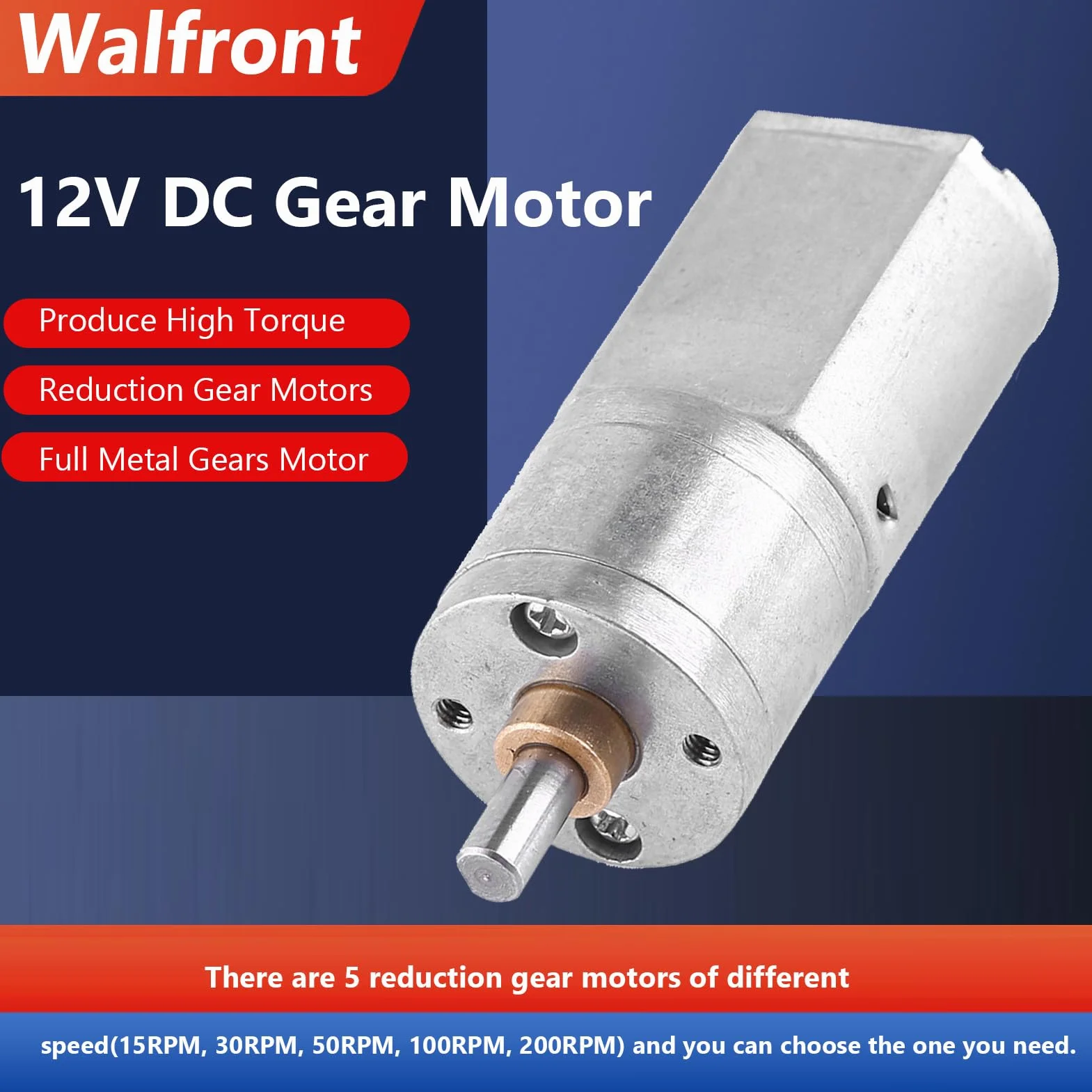Turbo silnik przekładniowy o wysokim momencie obrotowym, DC 12 V, elektryczny, całkowicie metalowy, redukcja prędkości, skrzynia biegów 15/30/50/100/200 obr./min (12 V 200 obr./min)