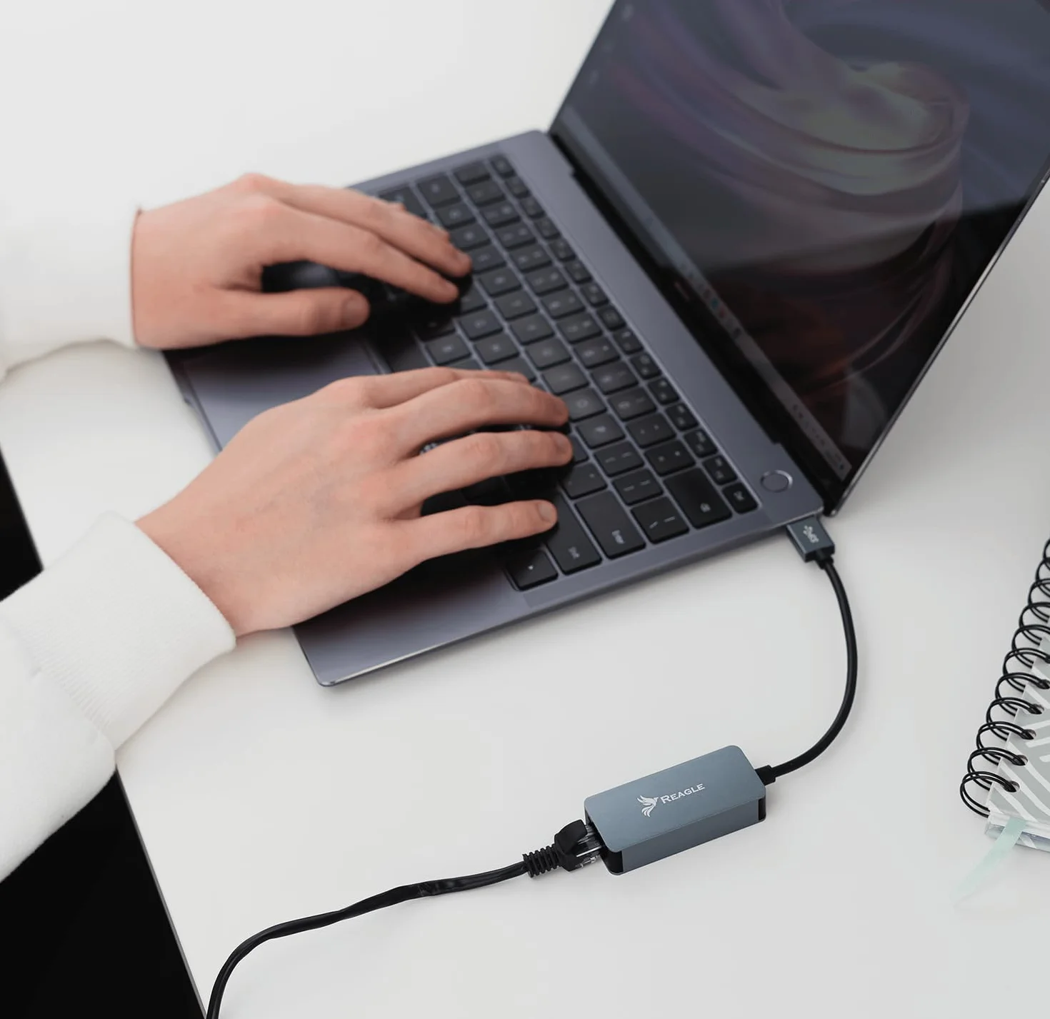 Reagle Adapter Ethernet USB A na RJ45 2,5G 2500 Mbps Karta Sieciowa LAN USB 3.2 Gen 1 Aluminiowa Obudowa