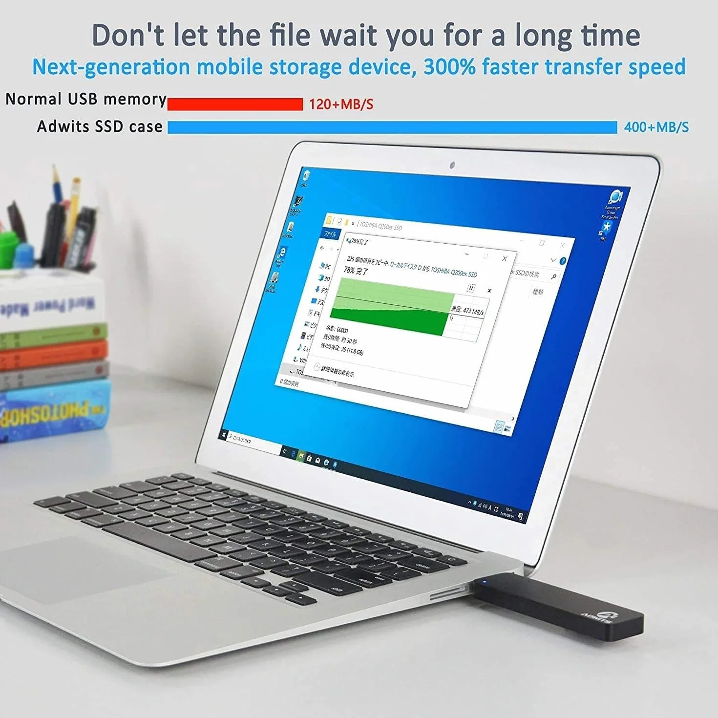 USB 3.0 UASP na SATA NGFF M.2 2230/2242/2260/2280 Key B lub adapter B&M SSD SuperSpeed, bezprzewodowa obudowa zewnętrzna do Samsung 850 EVO, DREVO Crucial Solid State Drive & More, czarny