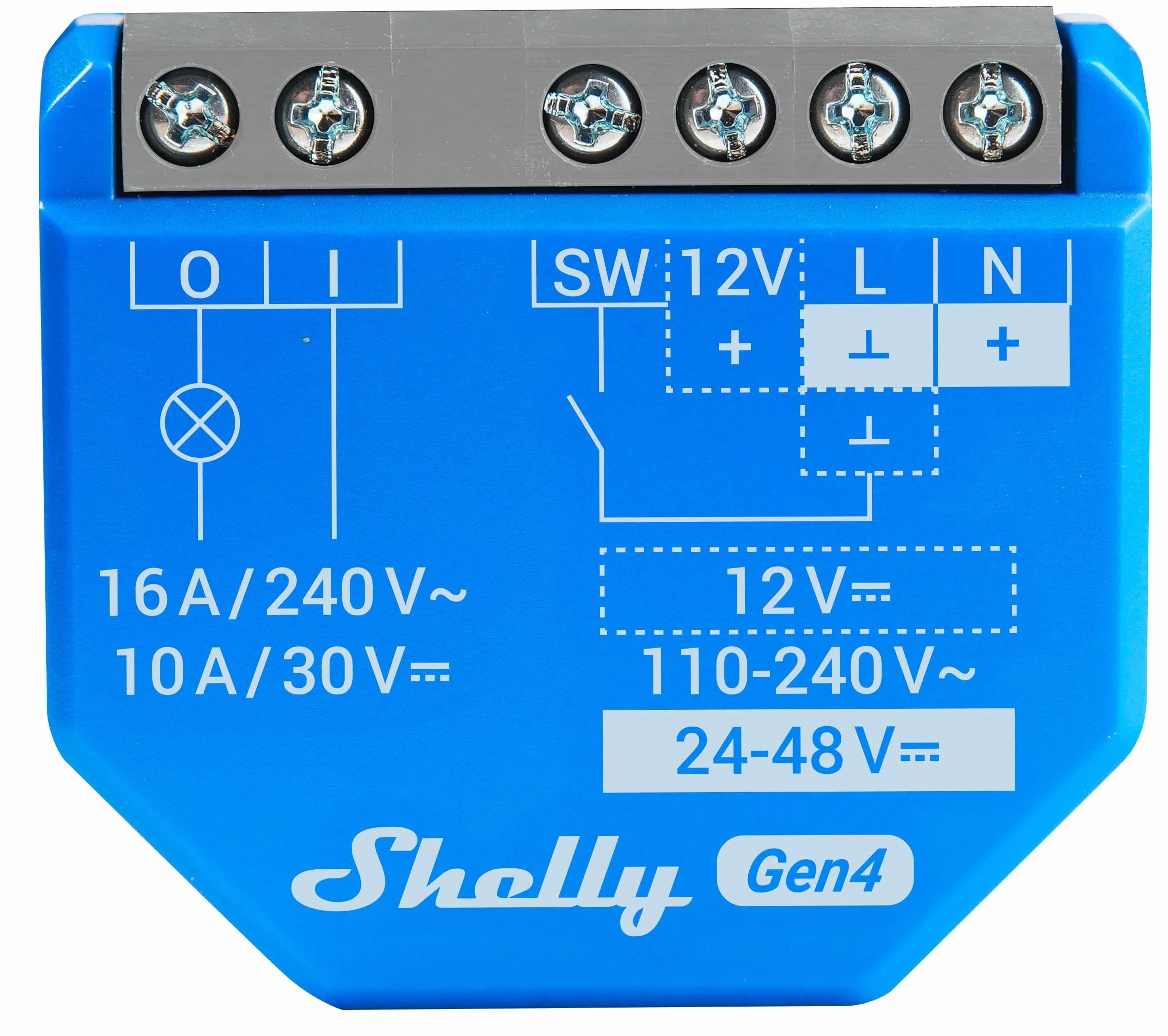 SHELLY Przekaźnik 1 Gen4, 16 A, WLAN, Bluetooth, niebieski, 3 sztuki