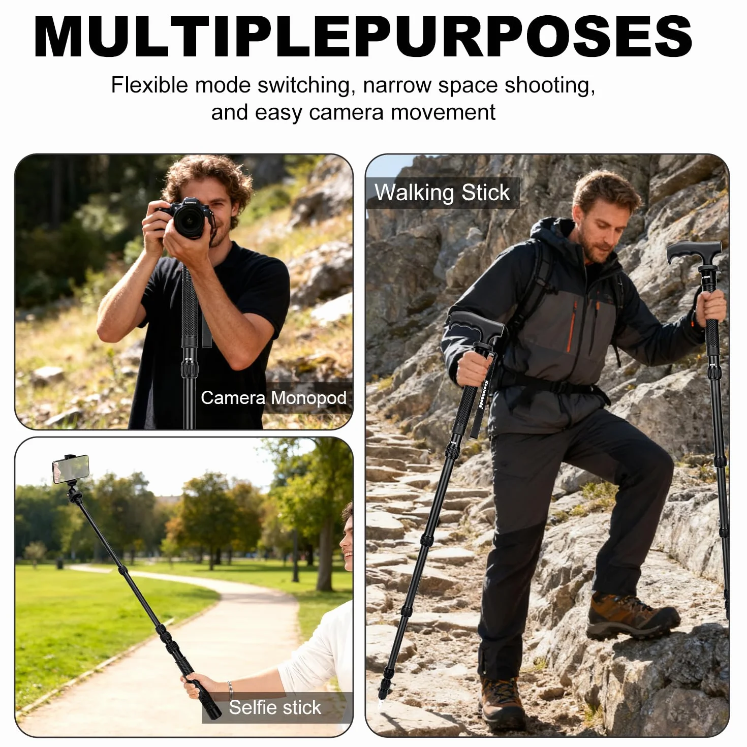 Koolehaoda Aluminiowy Monopod Składany 43 cm Statyw Fotograficzny do Aparatu