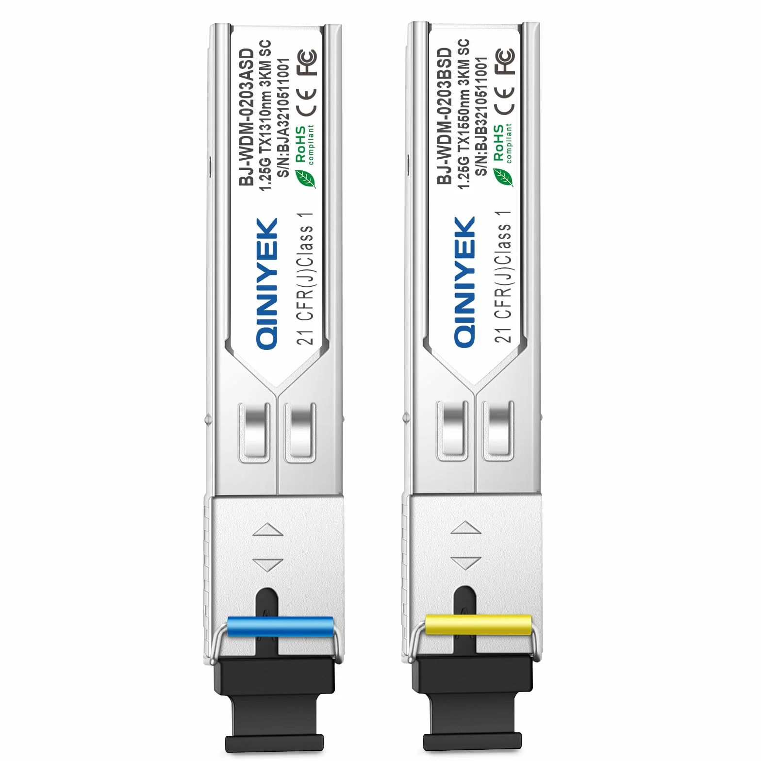 1 para modułów simplex SC 3 km, jednomodowe złącze światłowodowe 1,25 G, SFP-WDM-SM 1000BASE BiDi 1310nm/1550nm moduł nadawczo-odbiorczy SFP