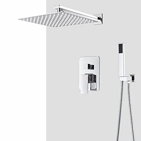Bateria łazienkowa Chrome Deszczownica Głowica prysznicowa Bateria natryskowa Ścienna wanna Bateria wannowa Tap Beauty Zestaw łazienkowy System prysznicowy, 10 cali 2, sposób Stabilize