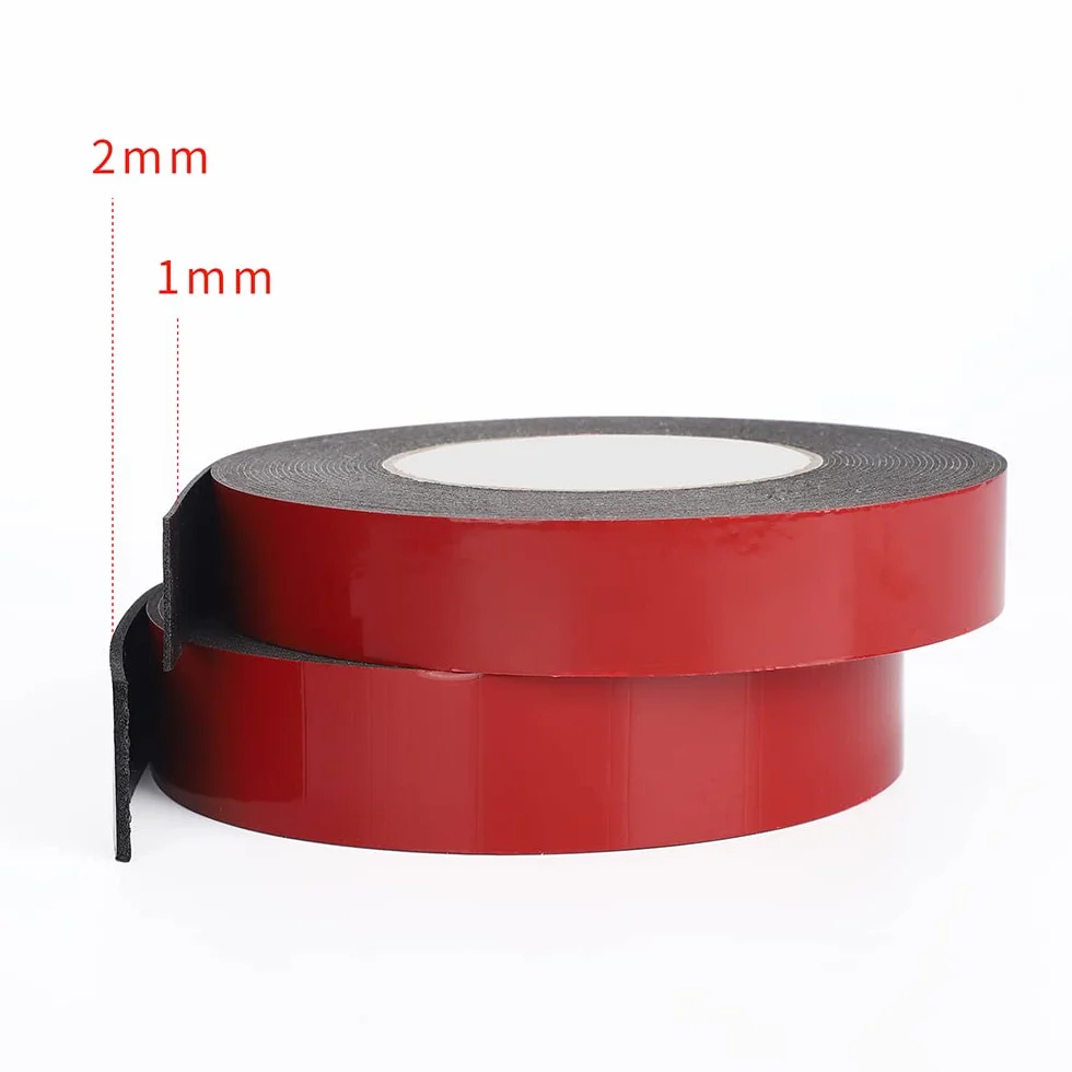 Taśma piankowa dwustronna o supermocnym kleju 10M – grubość 0,5 mm, 1 mm, 2 mm do montażu i mocowania(2mmx100mm)