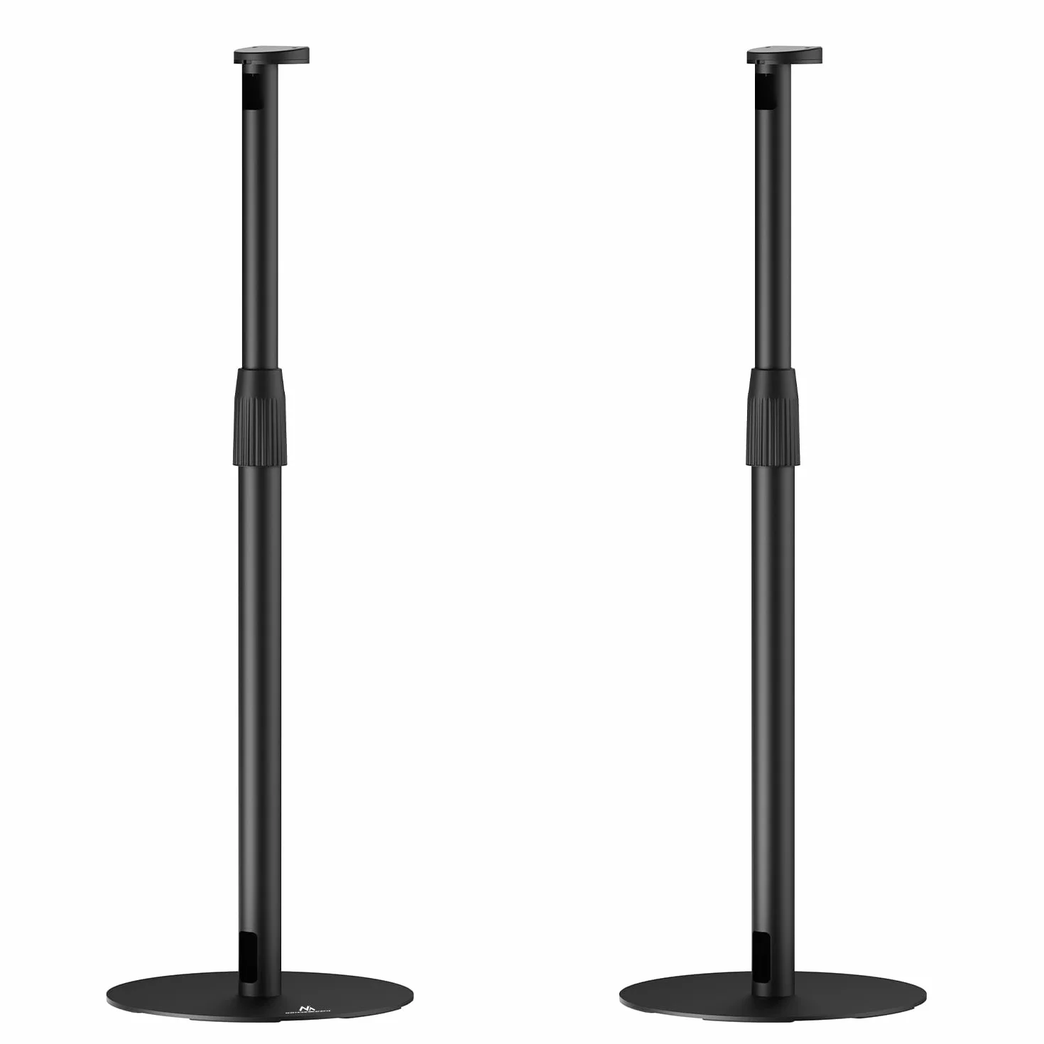 Maclean MC-496 Statyw podłogowy do Sonos Era 100 i 300 | Regulacja 682-1068 mm | Zarządzanie kablami i stabilna podstawa | Zestaw 2 czarnych statywów